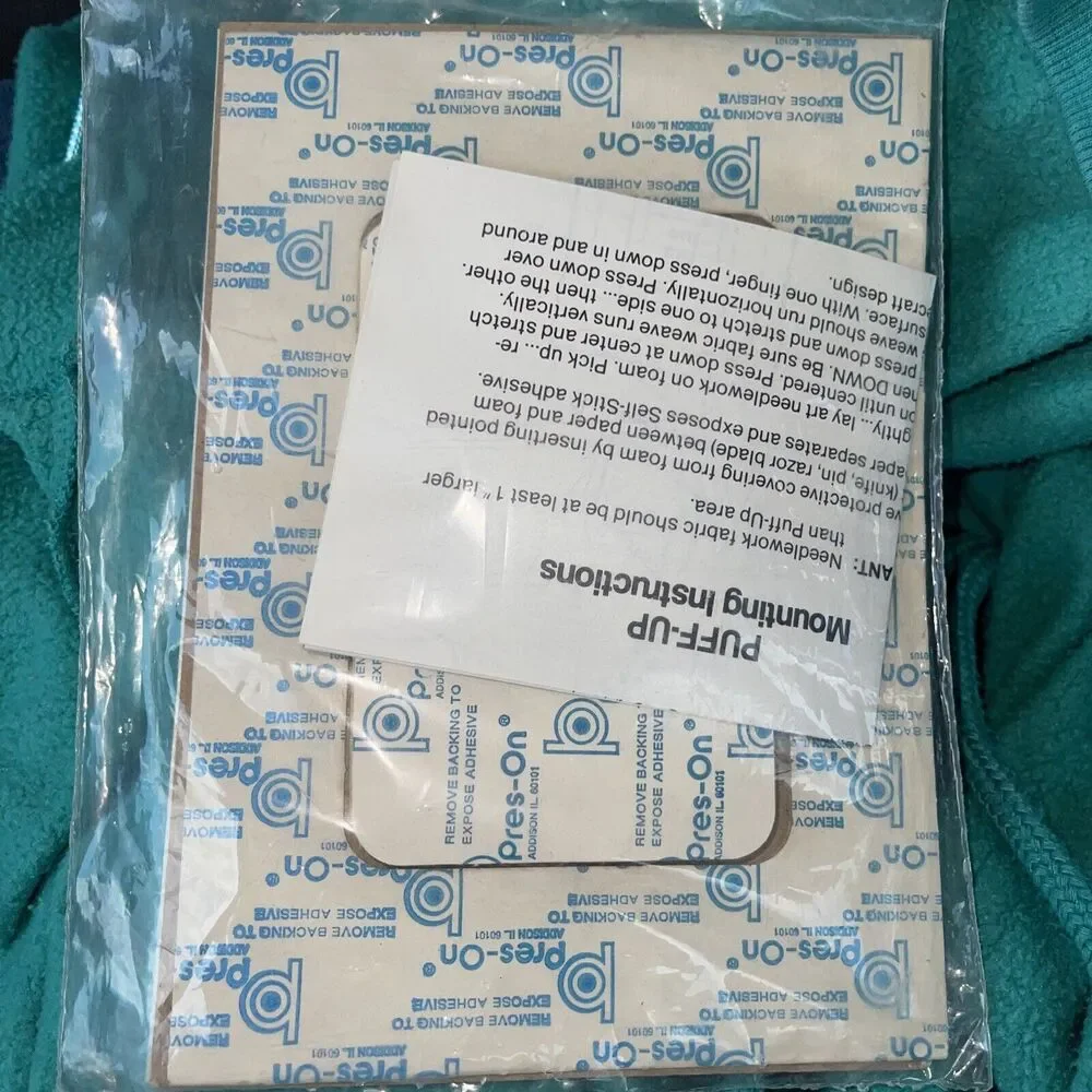 NEW 1980s Pres-On Self-Stick Foam Puff-Up Mat Board R-57 5x7 Needlework 13798